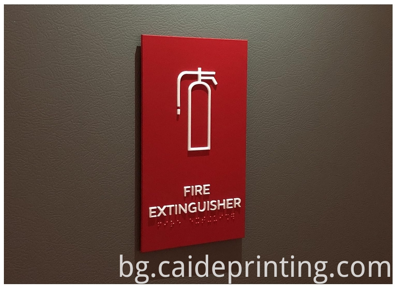 Fire Fighting Braille Sign